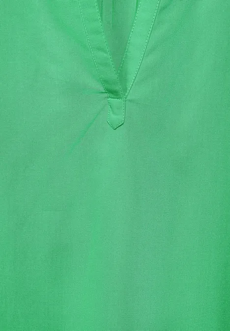 Blusenshirt in Unifarbe soft grass green