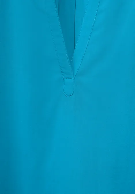 Blusenshirt in Unifarbe bright cyan blue