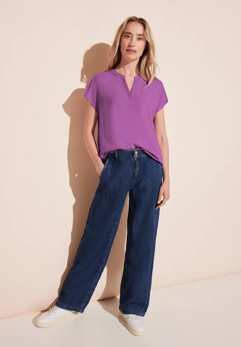 Blusenshirt in Unifarbe orchid lilac