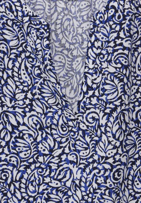 Print Blusenshirt intense royal blue