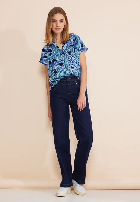 Blouseshirt met print intense aqua