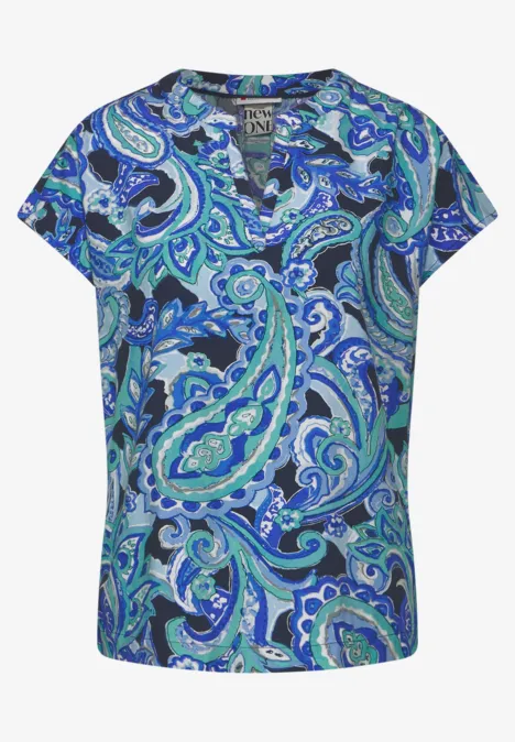 Blouseshirt met print intense aqua