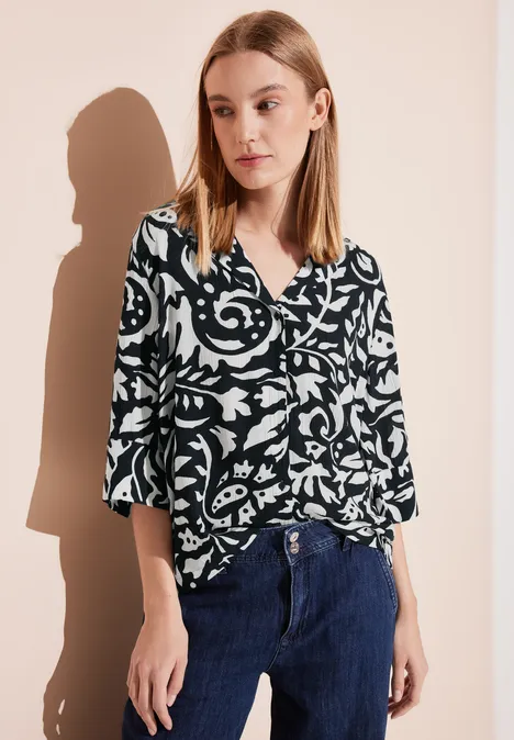 Bluse mit 3/4 Arm deep blue