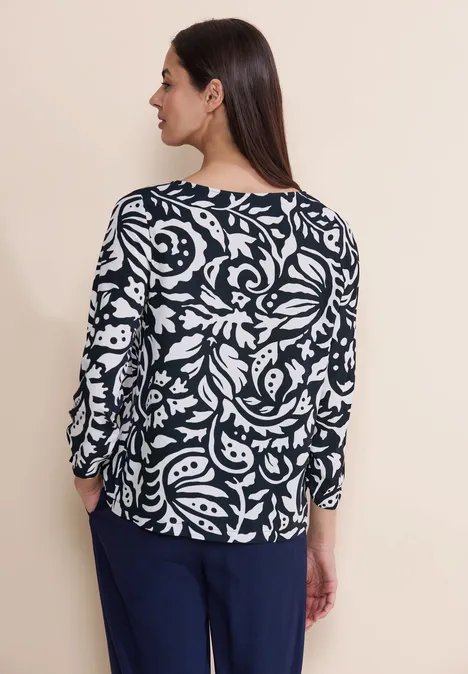 Blusenshirt mit Print deep blue