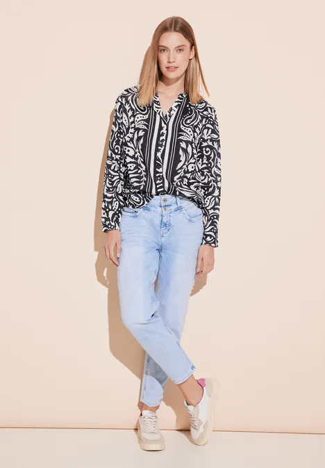 Bluse im Mustermix deep blue