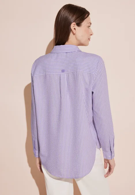 Gestreepte blouse shiny lilac