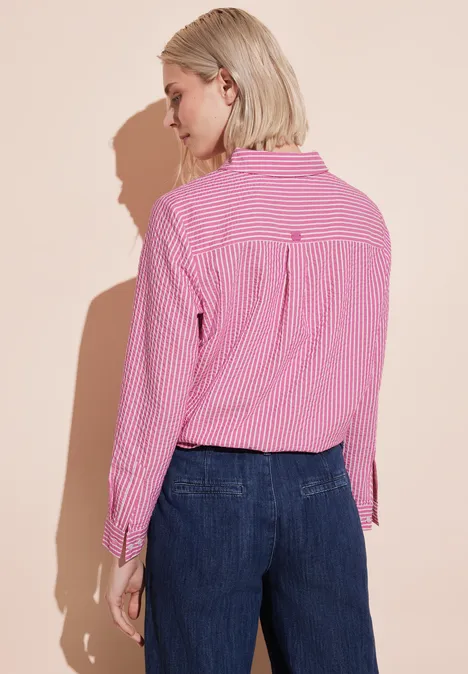 Gestreepte blouse magnolia pink