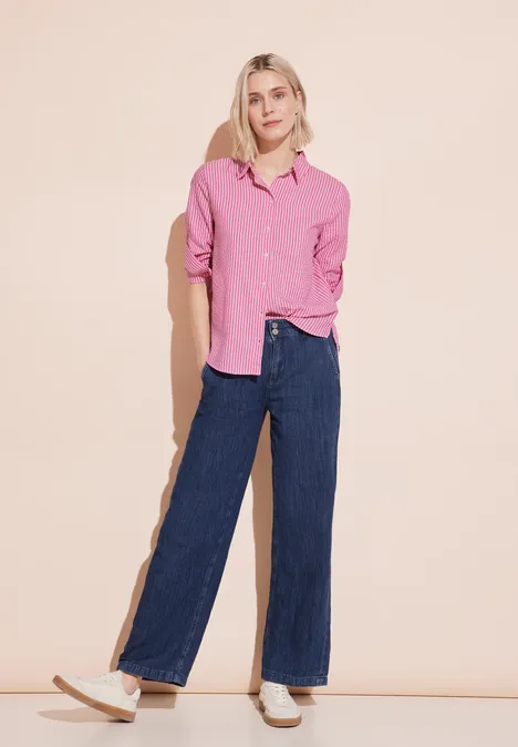 Gestreepte blouse magnolia pink