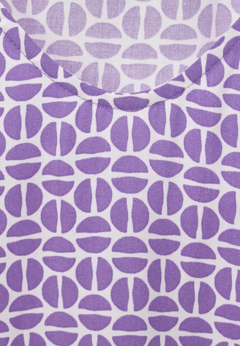 Bluse mit V-Ausschnitt shiny lilac