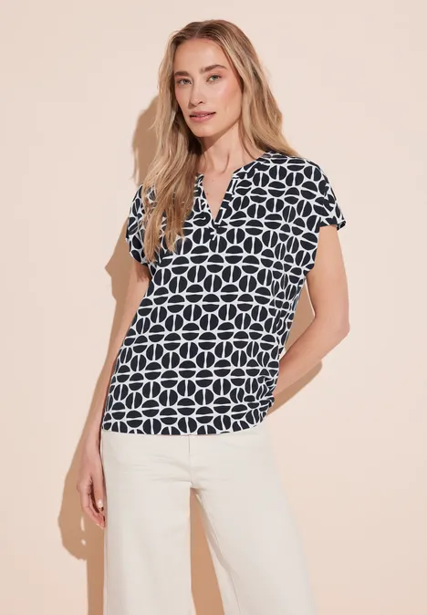 Bluse mit Armansatz deep blue