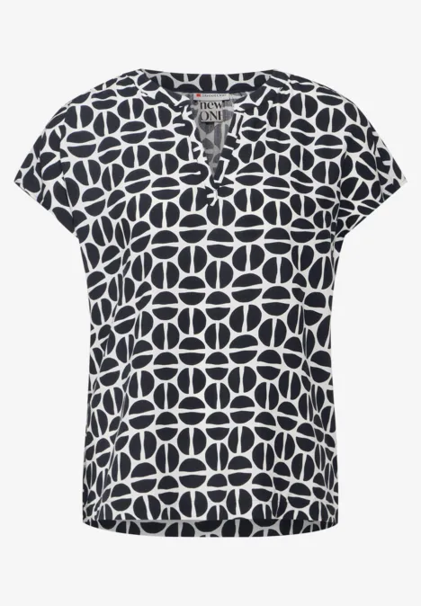 Bluse mit Armansatz deep blue