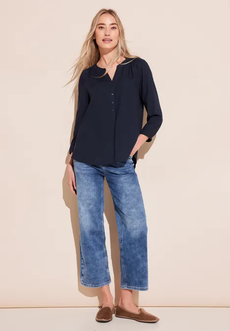 Bluse mit Spitzendetail deep blue