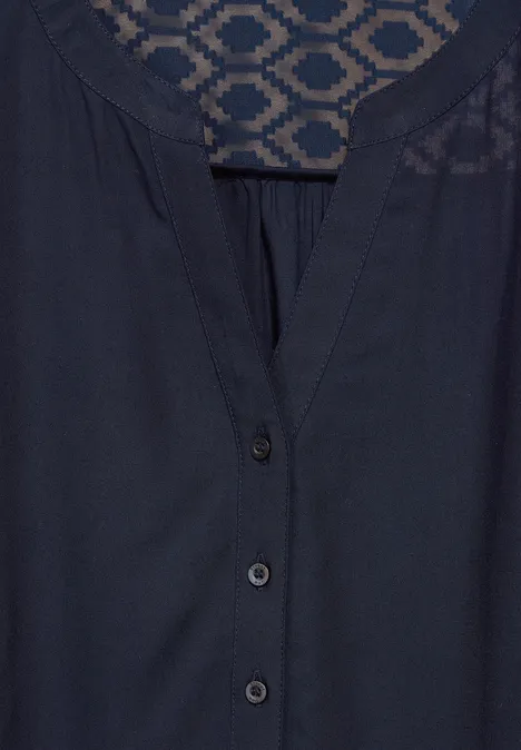 Bluse mit Spitzendetail deep blue