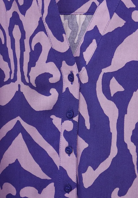 Viskose Print Bluse intense royal blue