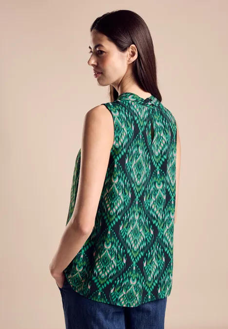 Sommer Bluse mit Print cool vintage green