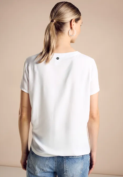 Tunika Bluse mit Print White Tunika Bluse mit Print White