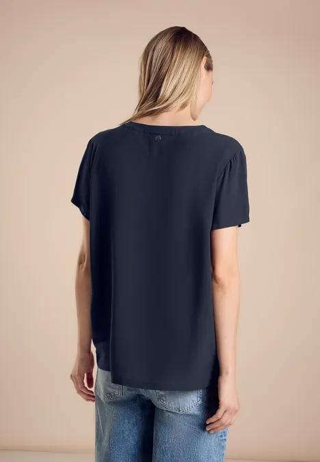 Tunika Bluse mit Print deep blue