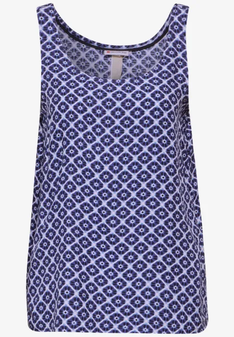 Blusentop mit Print deep blue