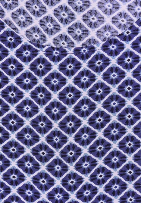 Blusentop mit Print deep blue