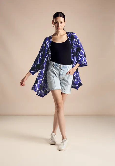 Bluse im Kimono Style violet blue