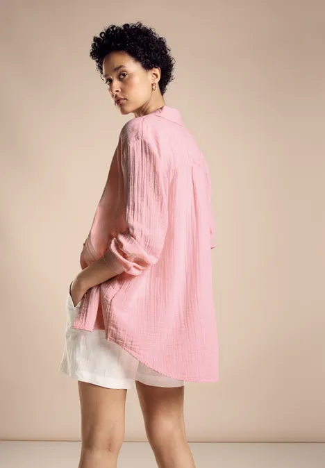 Mousseline shirtblouse fun peach