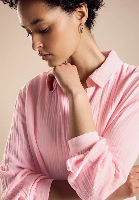 Mousseline shirtblouse fun peach