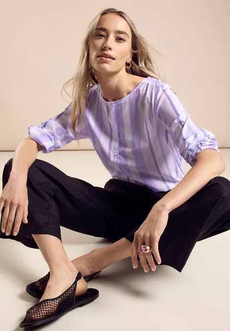 Sommer Bluse mit Streifen bellflower lilac