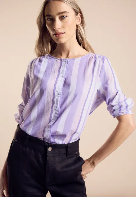 Sommer Bluse mit Streifen bellflower lilac
