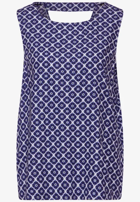 Print Blusentop deep blue