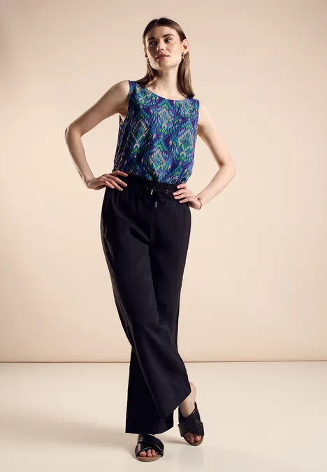 Sommer Bluse mit Print violet blue
