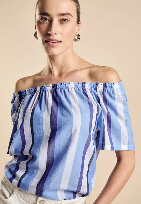 Chambray Bluse mit Streifen original blue