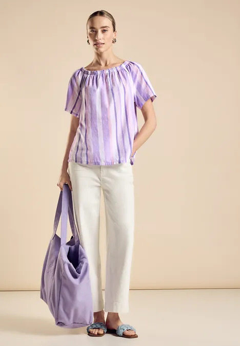 Chambray Bluse mit Streifen bellflower lilac
