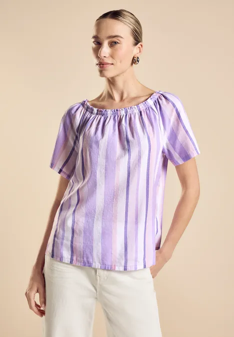Chambray Bluse mit Streifen bellflower lilac