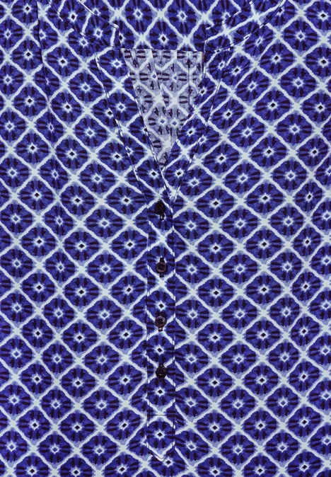 Viscose blouse met print deep blue