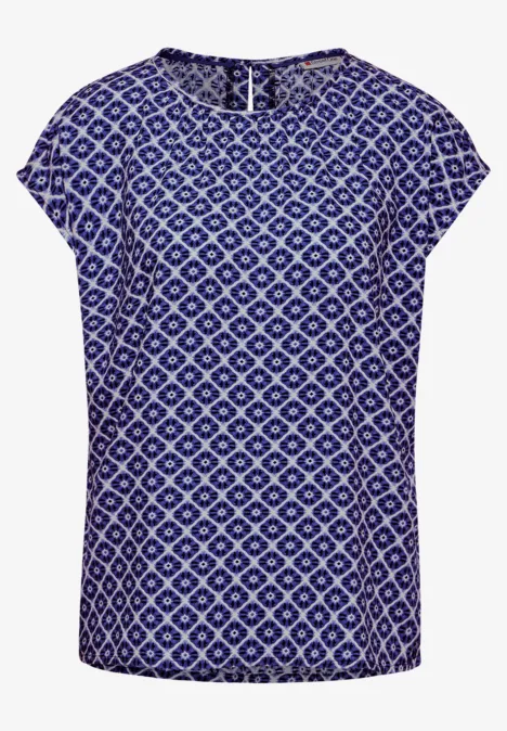 Blusentop mit Print deep blue