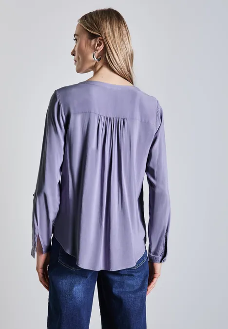 Basic Bluse in Unifarbe viola lilac