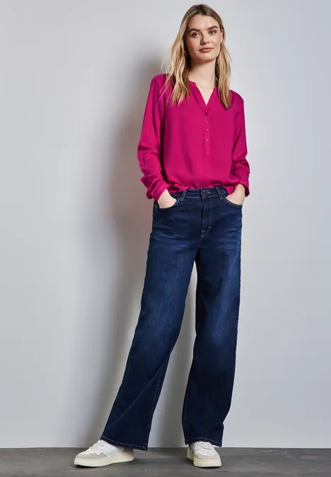 Basic Bluse in Unifarbe juicy berry