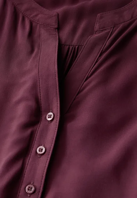 Basic Bluse in Unifarbe dark cherry red Basic Bluse in Unifarbe dark cherry red