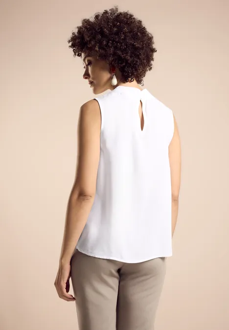 Bluse mit Turtleneck White