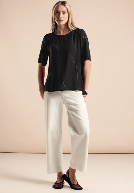 Bluse mit Tunnelzug Black