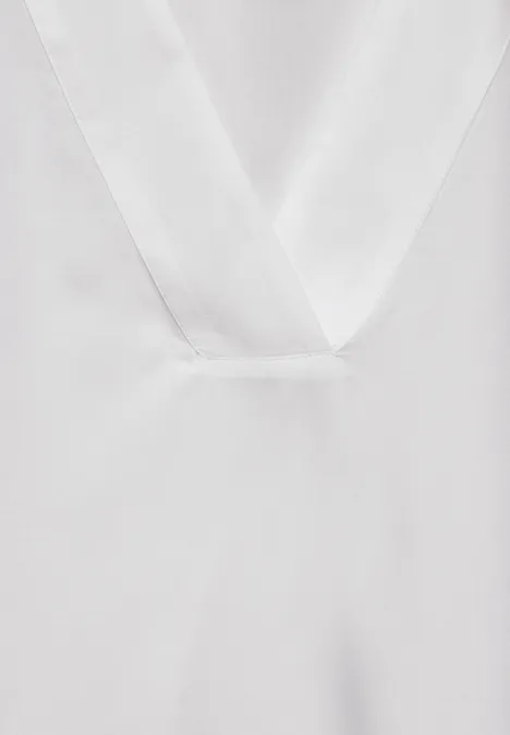 Bluse mit V-Ausschnitt White