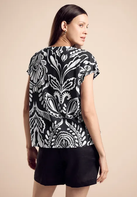 Bluse mit Print Black
