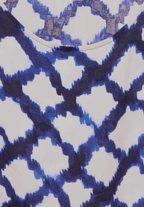 Bedruckte Bluse space blue