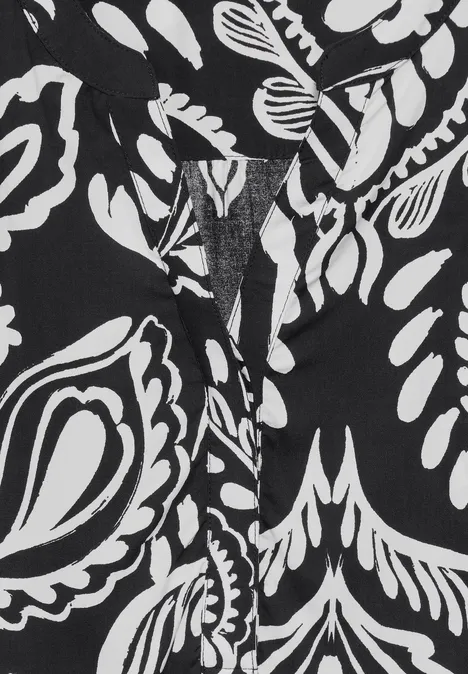 Ärmellose Bluse mit Print Black