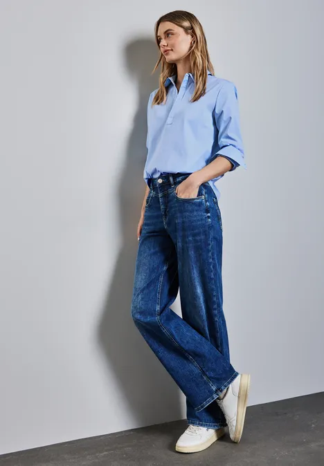 Lange Bluse original blue