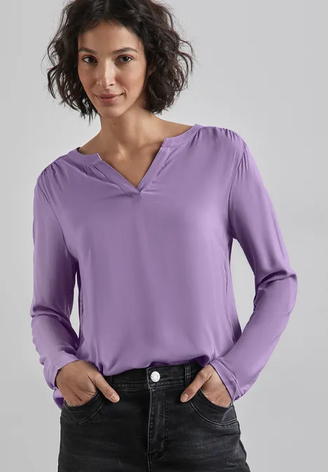Bluse in Unifarbe light violet