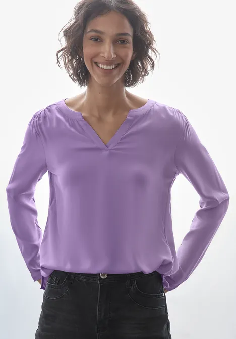 Bluse in Unifarbe light violet