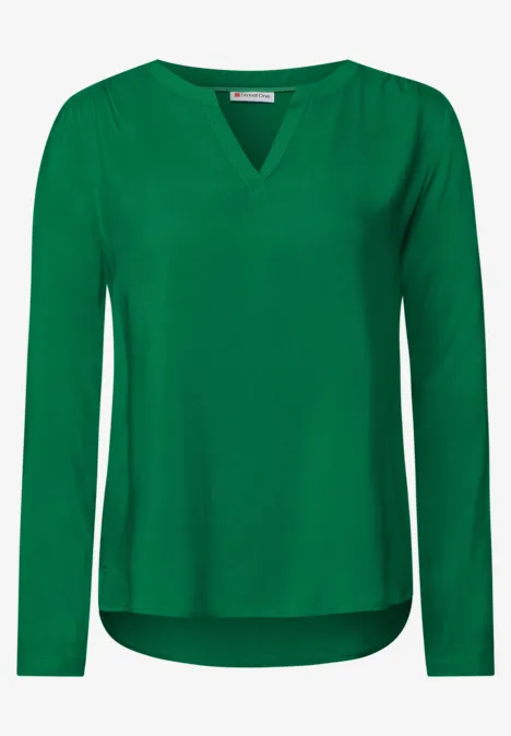 Bluse in Unifarbe vibrant green
