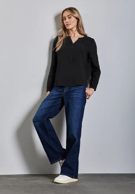 Musselin-Bluse Black