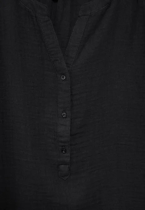 Musselin-Bluse Black